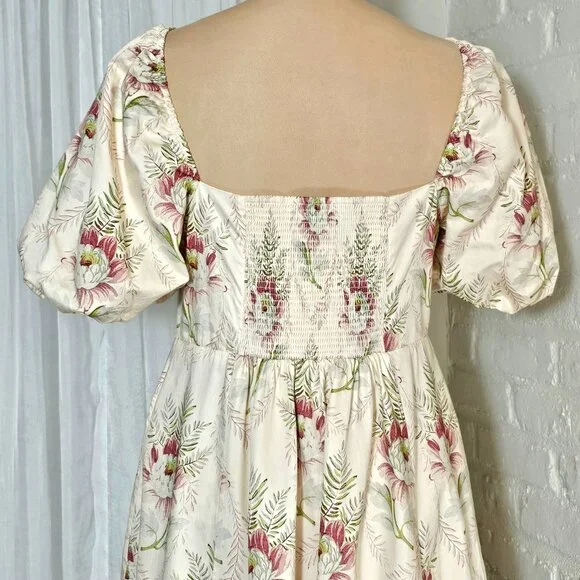 Hill House Matilda Maxi Dress Floral Puff Sleeve Size XL - Picture 9 of 13